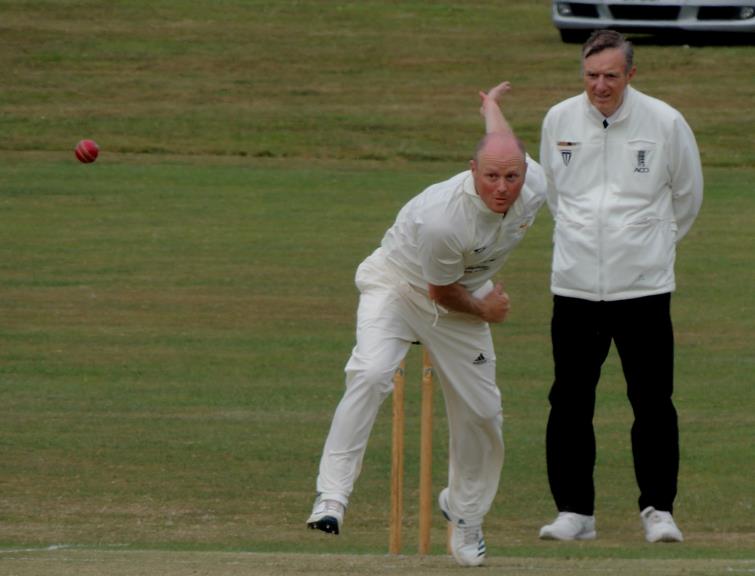 Rob Williams amongst the wickets for Lawrenny